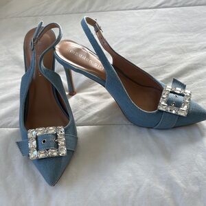 Madden Girl Denim Blue Slingback Heels